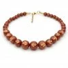 Splendette Carved Bead Necklace - Café