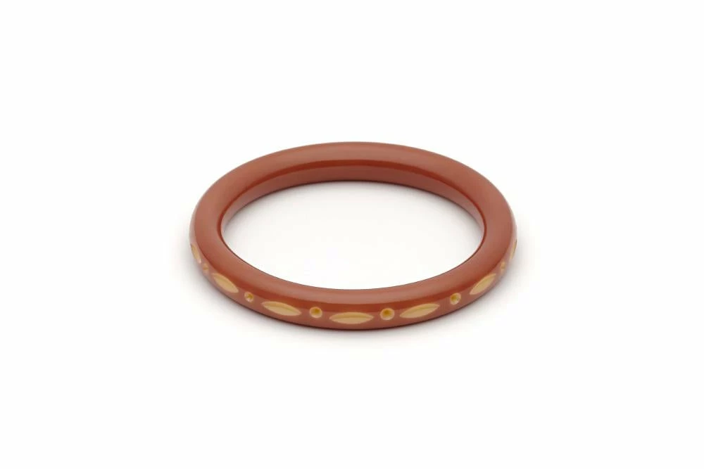 Splendette Narrow Carved Bangle - Café 3 Splendette Narrow Carved Bangle - Café