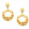 Splendette Carved Drop Hoop Earrings - Lait 2 Splendette Carved Drop Hoop Earrings - Lait