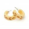 Splendette Carved Hoop Earrings - Lait