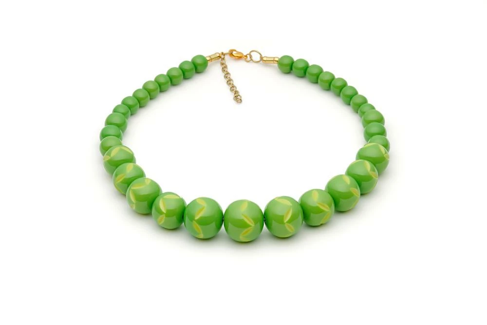 Splendette Carved Bead Necklace - Lime 3 Splendette Carved Bead Necklace - Lime