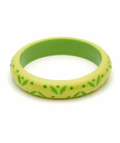Splendette Midi Carved Bangle - Zest