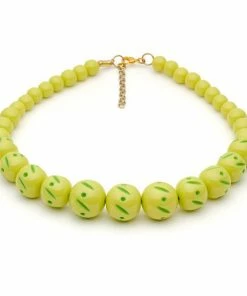 Splendette Carved Bead Necklace - Zest