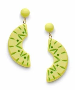 Splendette Carved Drop Earrings - Zest