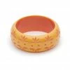 Splendette Wide Carved Bangle - Honeysuckle 2 Splendette Wide Carved Bangle - Honeysuckle