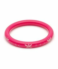 Splendette Narrow Carved Bangle - Raspberry