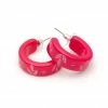 Splendette Carved Hoop Earrings - Raspberry 1 Splendette Carved Hoop Earrings - Raspberry