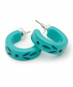 Splendette Carved Hoop Earrings - Nymph