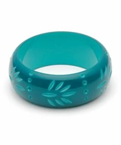 Splendette Wide Carved Bangle - Dragonfly
