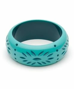 Splendette Wide Carved Bangle - Nymph