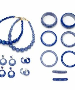 Splendette Carved Hoop Earrings - Forget-Me-Not