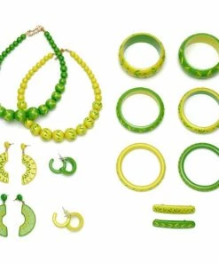 Splendette Carved Drop Earrings - Zest