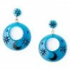 Splendette Wolf Moon Drop Hoop Earrings