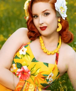 Splendette Sunrise Carved Bead Necklace