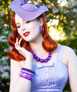 Splendette Midi Violet Carved Bangle