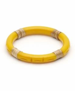 Splendette Ochre Cane Light Cane Bangle - Narrow