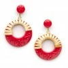 Splendette Rosella Cane Light Cane Drop Hoop Earrings