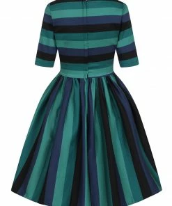 Collectif Amber-Lea Twilight Stripe Swing Dress