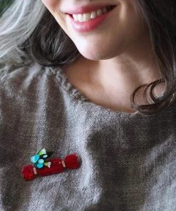 Erstwilder An Australian Christmas Bush Bon Bon Brooch 7 Erstwilder An Australian Christmas Bush Bon Bon Brooch