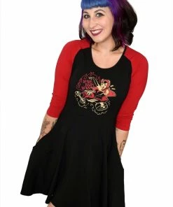 Sourpuss Clothing Sourpuss Burn Baby Burn Raglan Mini-Dress