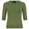 Collectif Chrissie Plain Knitted Top - Moss Green