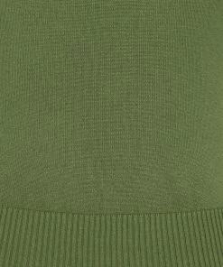 Collectif Chrissie Plain Knitted Top - Moss Green