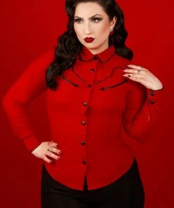 Bombshell Boutique 10 Katacomb Katakomb Cline Shirt - Red