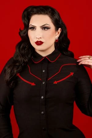 Katacomb Tops Katakomb Cline Shirt - Black 3 Katacomb Tops Katakomb Cline Shirt - Black