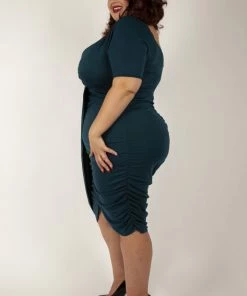 Voodoo Vixen Curve Georgina Wrap Bodycon Dress - Green