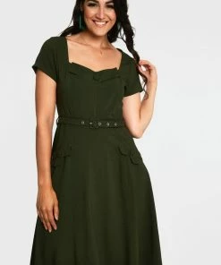 Voodoo Vixen Marine Green Fit N Flare Dress