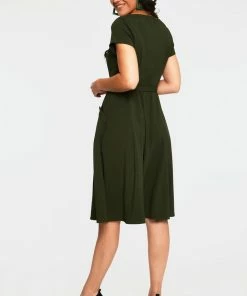 Voodoo Vixen Marine Green Fit N Flare Dress
