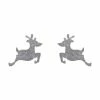 Erstwilder Reindeer Glitter Resin Stud Earrings - Silver 2 Erstwilder Reindeer Glitter Resin Stud Earrings - Silver