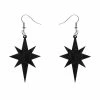 Erstwilder Essentials Starburst Ripple Glitter Drop Earrings - Black