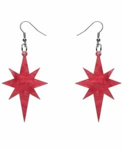 Erstwilder Essentials Starburst Ripple Glitter Drop Earrings - Pink