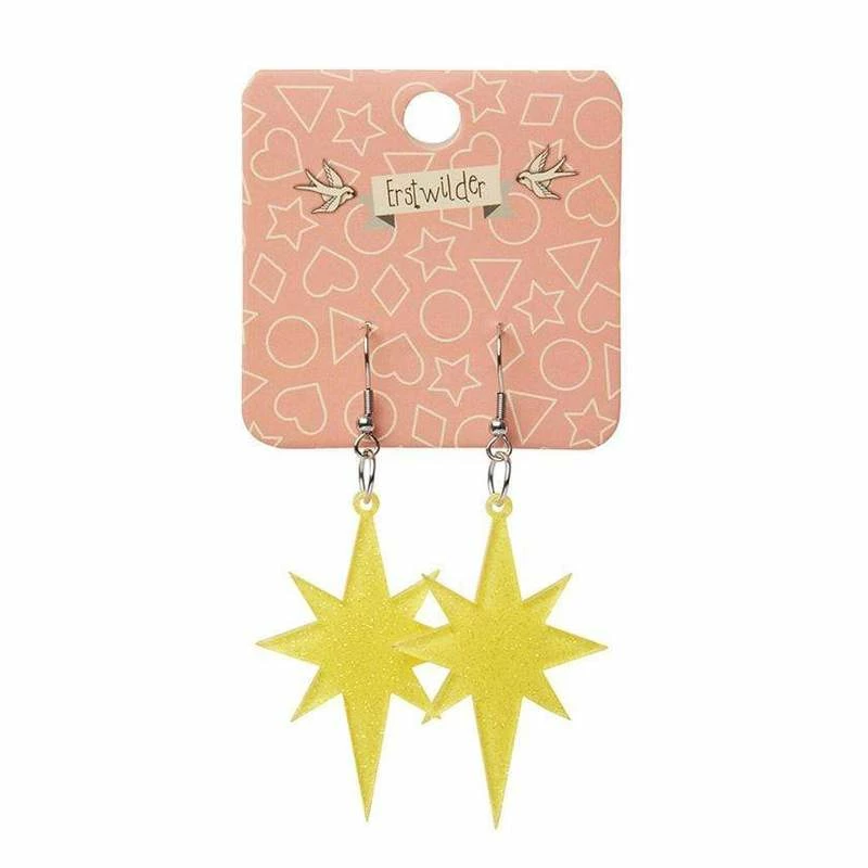 Erstwilder Essentials Starburst Ripple Glitter Drop Earrings - Yellow 4 Erstwilder Essentials Starburst Ripple Glitter Drop Earrings - Yellow