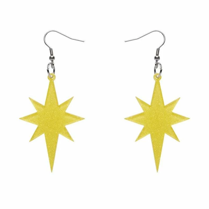 Erstwilder Essentials Starburst Ripple Glitter Drop Earrings - Yellow 3 Erstwilder Essentials Starburst Ripple Glitter Drop Earrings - Yellow