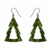 Erstwilder Tree Ripple Resin Drop Earrings - Green 1 Erstwilder Tree Ripple Resin Drop Earrings - Green