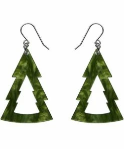 Erstwilder Tree Ripple Resin Drop Earrings - Green
