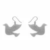 Erstwilder Dove Glitter Resin Drop Earrings - Silver 1 Erstwilder Dove Glitter Resin Drop Earrings - Silver
