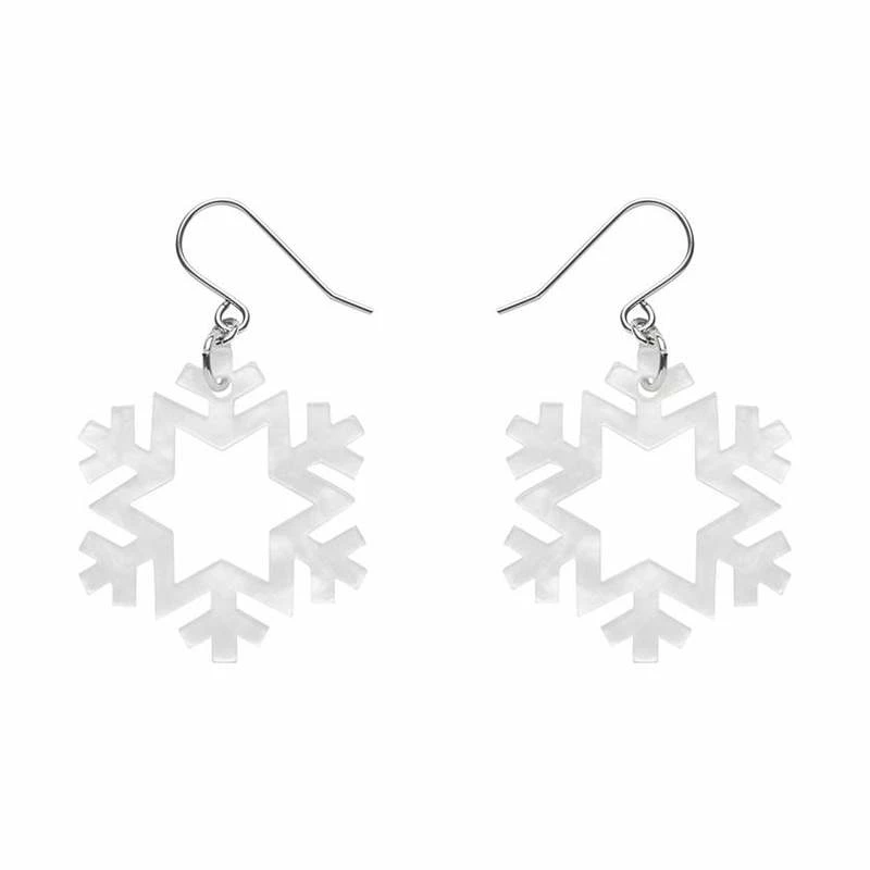 Erstwilder Snowflake Ripple Resin Drop Earrings - White 3 Erstwilder Snowflake Ripple Resin Drop Earrings - White