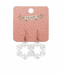 Erstwilder Snowflake Ripple Resin Drop Earrings - White