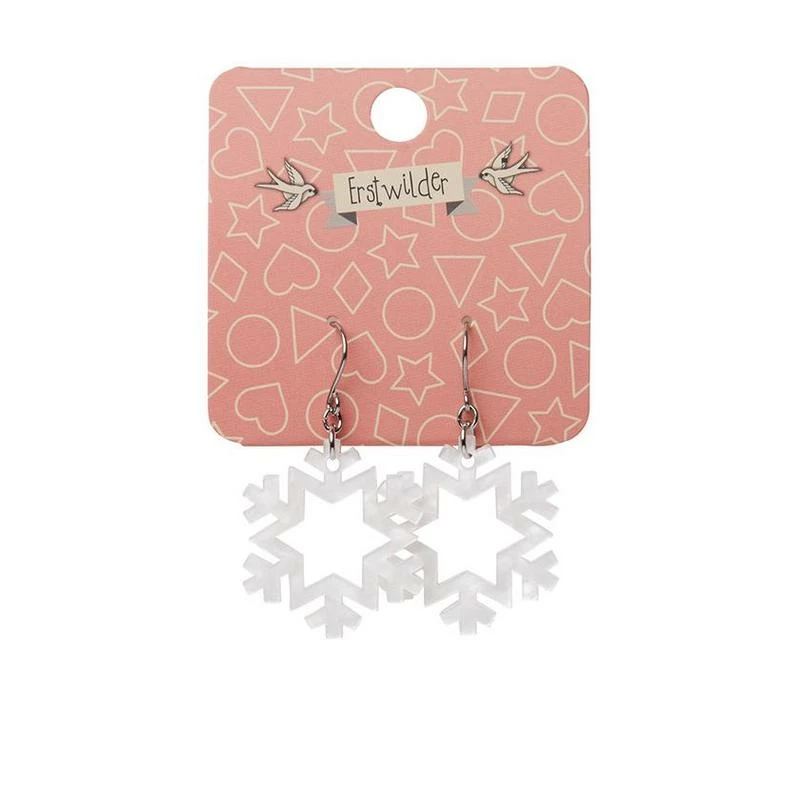 Erstwilder Snowflake Ripple Resin Drop Earrings - White 4 Erstwilder Snowflake Ripple Resin Drop Earrings - White