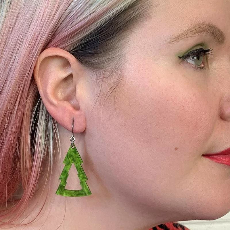 Erstwilder Tree Ripple Resin Drop Earrings - Green 5 Erstwilder Tree Ripple Resin Drop Earrings - Green