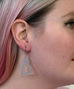 Erstwilder Tree Glitter Resin Drop Earrings - Silver 7 Erstwilder Tree Glitter Resin Drop Earrings - Silver