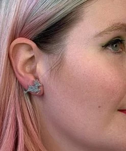 Erstwilder Reindeer Glitter Resin Stud Earrings - Silver 7 Erstwilder Reindeer Glitter Resin Stud Earrings - Silver