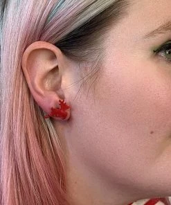 Erstwilder Reindeer Ripple Resin Stud Earrings - Red 7 Erstwilder Reindeer Ripple Resin Stud Earrings - Red