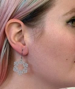 Erstwilder Snowflake Glitter Resin Drop Earrings - Silver 7 Erstwilder Snowflake Glitter Resin Drop Earrings - Silver