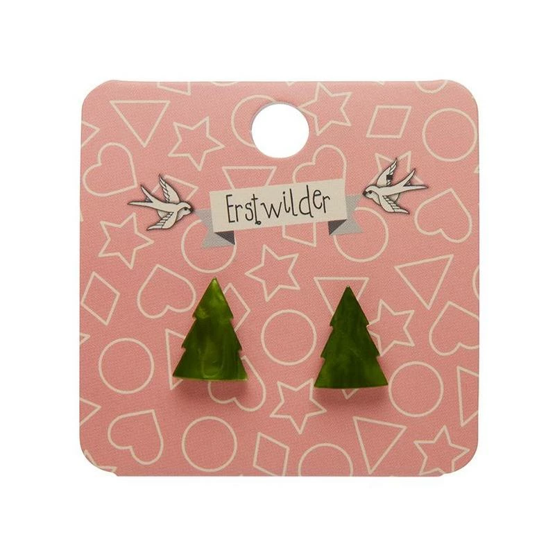 Erstwilder Tree Ripple Resin Stud Earrings - Green 4 Erstwilder Tree Ripple Resin Stud Earrings - Green