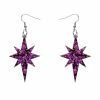 Erstwilder Essentials Starburst Ripple Glitter Drop Earrings - Purple