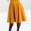 Hell Bunny Jefferson Corduroy Skirt - Mustard 2 Hell Bunny Jefferson Corduroy Skirt - Mustard
